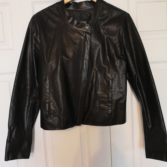Leather jacket black M0851 - Picture 1 of 4